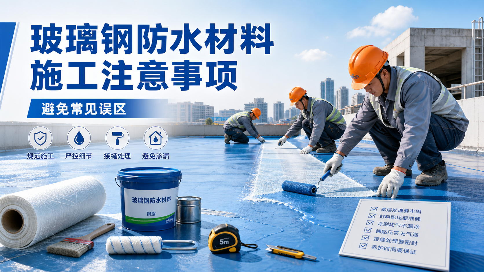 玻璃钢防水材料施工注意事项,避免常见误区 鹰潭 版